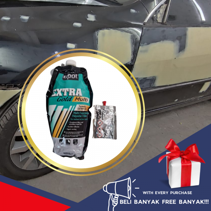 UPOL EXTRA GOLD, POLYESTER FILLER, BODY REPAIR, BODY FILLER, AUTO
